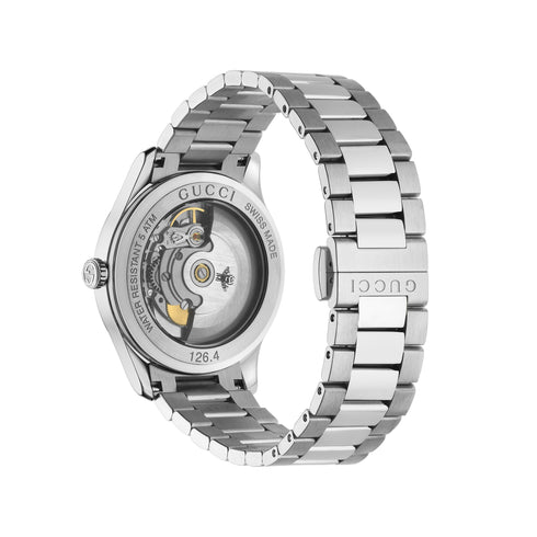G-Timeless With Bee Motif Steel case, black onyx stone dial with bees, steel bracelet YA1264130